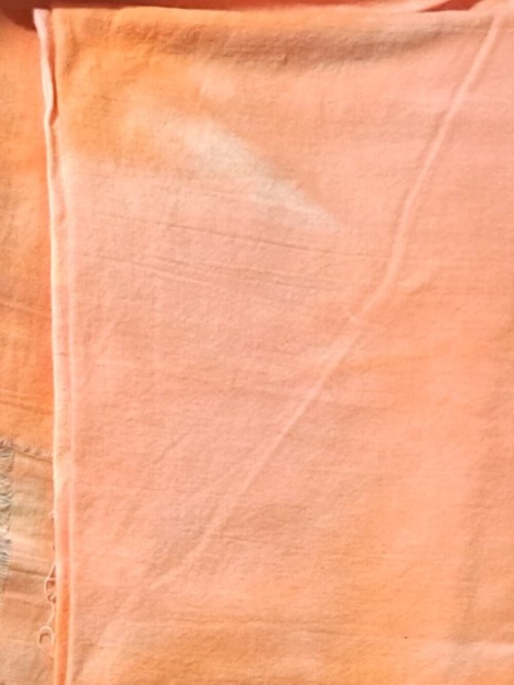 Variegated Tyedye Orange Cotton Fabric Remnant 44" wide